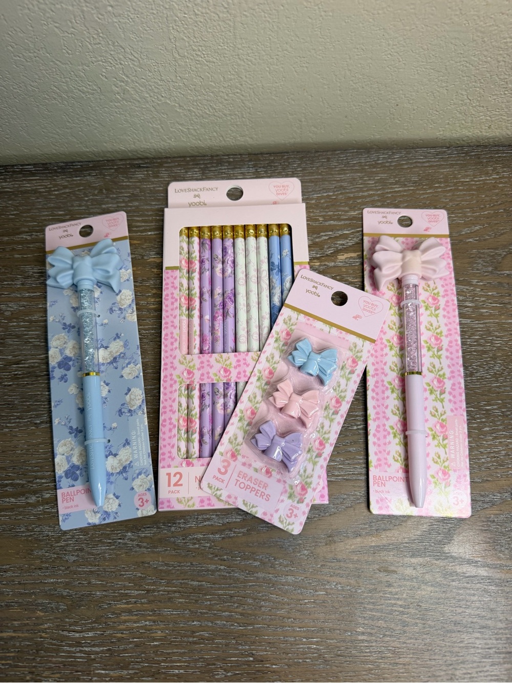 EXCULSIVE Love Shack Fancy x Target Pens set of 2, Pencils and Bow Eraser Tops